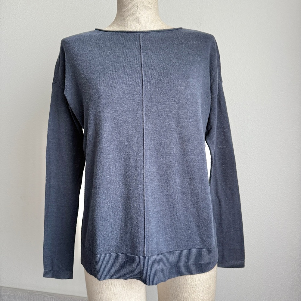 Vince Navy Blue Long Sleeve Pullover Sweater - Size Small - Picture 2 of 5